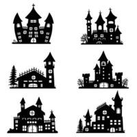 Halloween castle building vector illustration