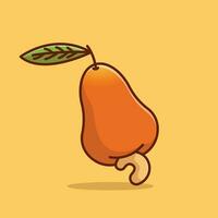 Chasew simple cartoon vector illustration fruit nature concept icon isolated