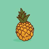 Pineapple simple cartoon vector illustration fruit nature concept icon isolated