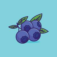 Blueberry simple cartoon vector illustration fruit nature concept icon isolated