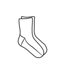 foot wearing socks line art vector illustration