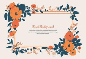 Watercolor Floral Background Design, With Flowers and Leaves and Branches vector