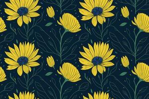 Floral Vector repeated Seamless Pattern Design for Fabric and Wallpaper