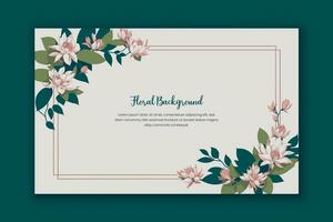 Watercolor Floral Background Design, With Flowers and Leaves and Branches vector