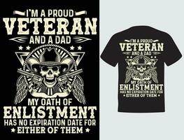 Proud Veteran T-shirt Design vector