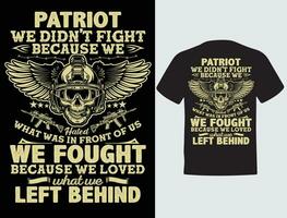 Patriot Veteran Graphic Typography T-shirt Design vector