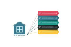 I stay home social media campaign vector