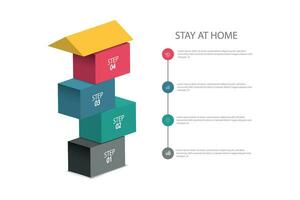 I stay home social media campaign vector
