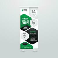 Modern and Creative Roll up Banner Template Design vector