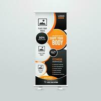 Modern and Creative Roll up Banner Template Design vector