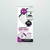 Modern and Creative Roll up Banner Template Design vector