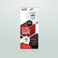 Modern and Creative Roll up Banner Template Design vector