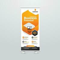 Modern and Creative Roll up Banner Template Design vector