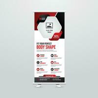 Modern and Creative Roll up Banner Template Design vector