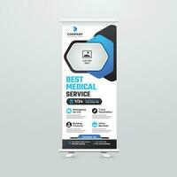 Modern and Creative Roll up Banner Template Design vector