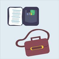 files and bag vector