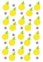 Pattern for pineapple cute style vector