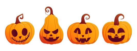 Halloween pumpkin set vector