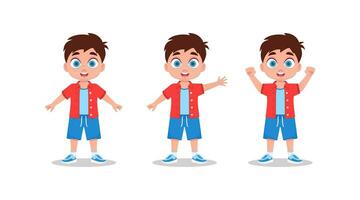 Set of cute boy emotions vector