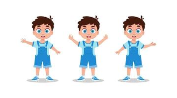 Set of cute boy emotions vector