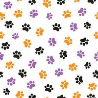 Animal footprints pattern. Cat paw print. Pets. Seamless vector background.