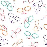 Vector colorful glasses seamless pattern. World Sight Day. Surface, wallpaper, fabric, print design. Seamless texture.