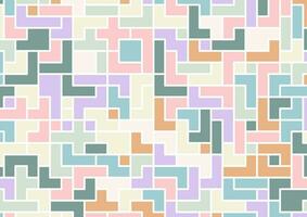 Tetris soft colorful smooth geometric square random pattern wallpaper background vector
