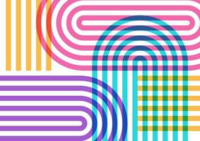 Risograph colorful curve smooth pattern blue orange pink soft background vector