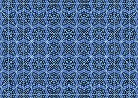 Blue tile geometry pattern square line web culture presentation background vector