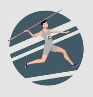 Athletics throwing a javelin over a long distance. Vector. vector