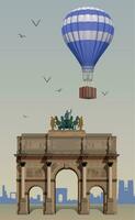 History of aeronautics, history of the Paris balloon. Vector. vector