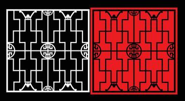 Decorative wall panels set Jali design CNC pattern, vector