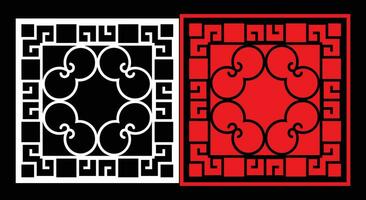 Decorative wall panels set Jali design CNC pattern, vector
