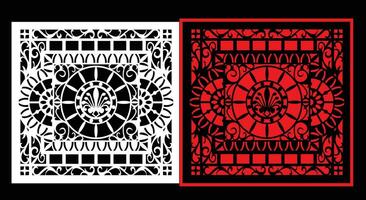 Decorative wall panels set Jali design CNC pattern, vector