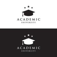 Education logo template design with bachelor cap and book concept with creative idea.Logo for school, university,academy and student. vector