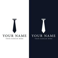 Vintage gentlemen tie logo template design.Elegant menswear fashion logo. vector