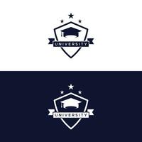 Education logo template design with bachelor cap and book concept with creative idea.Logo for school, university,academy and student. vector