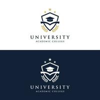 Education logo template design with bachelor cap and book concept with creative idea.Logo for school, university,academy and student. vector