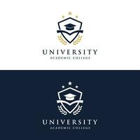 Education logo template design with bachelor cap and book concept with creative idea.Logo for school, university,academy and student. vector