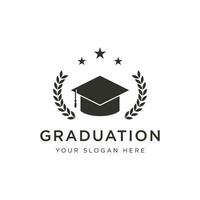 Education logo template design with bachelor cap and book concept with creative idea.Logo for school, university,academy and student. vector