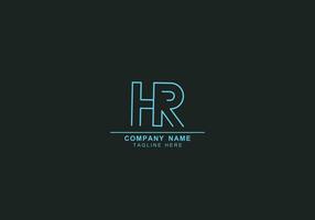 HR or RH minimal abstract or simple logo template vector