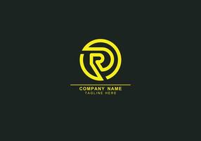 RD or DR minimal and line art logo icon in circle vector