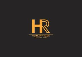 HR or RH minimal abstract logo vector