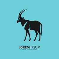 Oryx logo icon design or Stand goat on sky blue background. vector