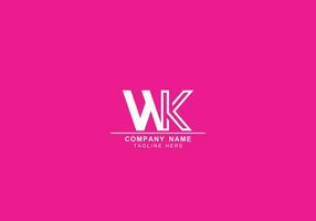 WK or KW minimal and professional logo vector