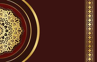 Luxury Gold Mandala Ornament in Maroon Background vector