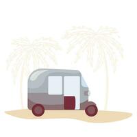 tuk-tuk vector illustration. indian auto rickshaw concept. delhi auto. Isolated on a white background.