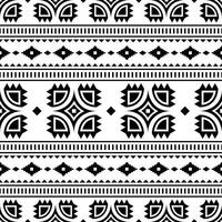 Seamless ethnic pattern in Native American style. Geometric pattern with tribal Aztec and Navajo design for textile and decoration. Black and white colors. vector