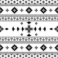 Ethnic geometric abstract. Seamless Native American pattern design for textile and decoration. Vector illustration in tribal style. Black and white colors.