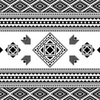 Seamless tribal pattern with geometric shapes in black and white colors. Aztec ethnic background design for fabric print and decoration. vector